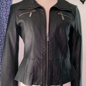 Leather black jacket size small